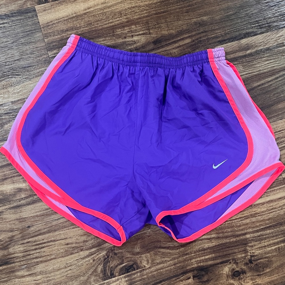 Nike Women's Dri-Fit Athletic Shorts in Purple and Pink